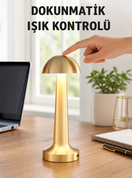 Modern Tasarım Şarjlı Masa Lambası – 1800 Mah Batarya Yeni Nesil ürün görseli 1