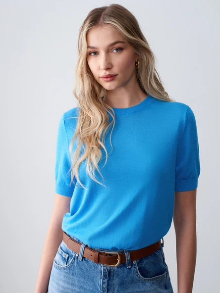 10872 DİLVİN LİYOSEL KARIŞIMLI BLUZ - Resim 8
