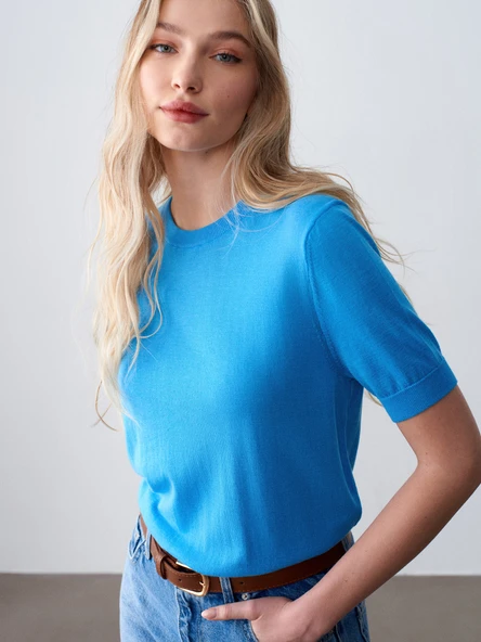 10872 DİLVİN LİYOSEL KARIŞIMLI BLUZ - Resim 12
