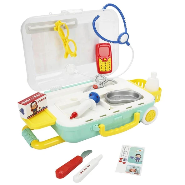 S00004676 DOKTOR SET ÇEKÇEKLİ BAVUL 18 PRÇ - Resim 2