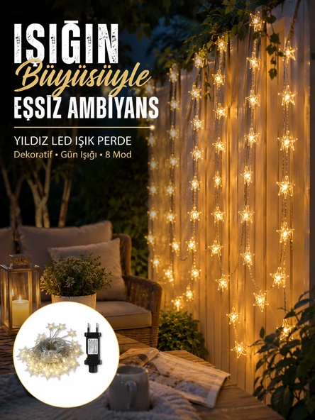 Dekoratif Yıldız Led Aydınlatma 20 Ledli 5 Metre Günışığı Yeni Nesil ürün görseli 1