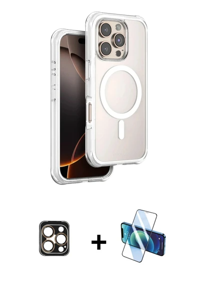 MARSİLYAN™- iPhone 16 Pro Max Kılıf Zirve Klasik Prime - Siyah 3D Antistatik Seramik Nano Ekran Koruyucu + PVD Metal Kam ürün görseli 1