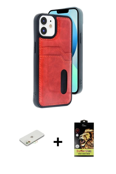 MARSİLYAN™- iPhone 11 Kılıf Yörünge Işık Serisi - Siyah Buffer Cam Ekran Koruyucu + Renkli Kamera Lens Koruma Cam - TU ürün görseli 1