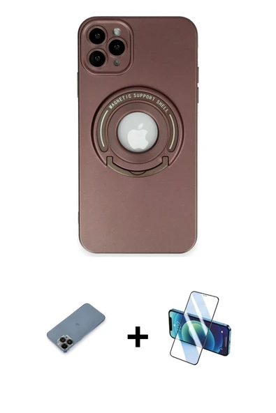 MARSİLYAN™- iPhone 12 Pro Max Kılıf Eksen Klasik Prime - Siyah 3D Antistatik Cam Ekran Koruyucu + Shine Kamera Lens Koru ürün görseli 1