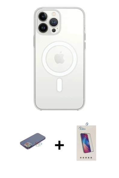 MARSİLYAN™- iPhone 13 Pro Max Kılıf Ahenk Yansıma Prime - Siyah Joko 5D Cam + Renkli Kamera Lens Koruma Cam - MI ürün görseli 1