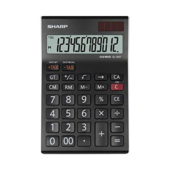 Sharp EL-125TWH Eğimli LCD Ekranlı 12 Haneli Masa Üstü Hesap Makinesi ürün görseli 1