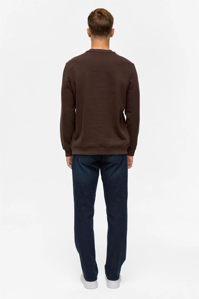 Hipatu Süvari Regular Düz Bisiklet Yaka Sweatshirt - Resim 8