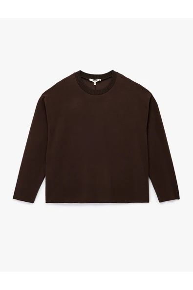 Koton Uzun Kollu Bisiklet Yaka Basic Sweatshirt - Resim 8