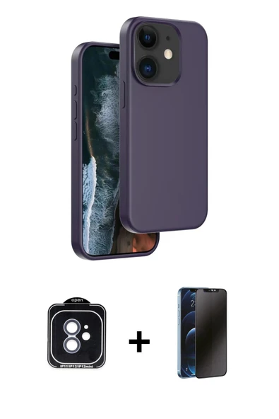 MARSİLYAN™- iPhone 11 Kılıf Kıvılcım Çizgi Serisi - Siyah 3D Antistatik Hayalet Cam Ekran Koruyucu + PVD Metal Kamera Le ürün görseli 1
