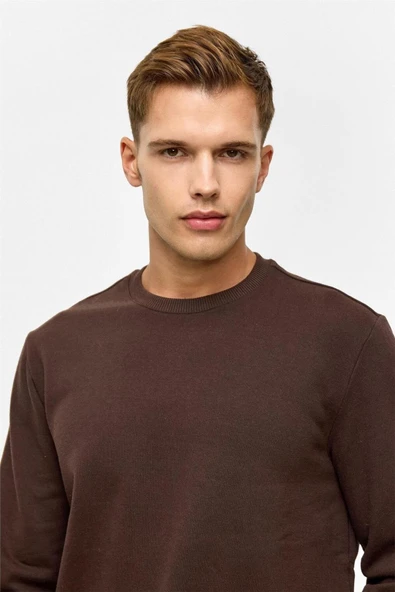 Hipatu Süvari Regular Düz Bisiklet Yaka Sweatshirt - Resim 4