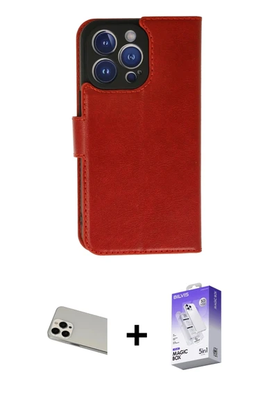 MARSİLYAN™- iPhone 13 Pro Max Kılıf Siluet Işık Serisi - Siyah Bilvis 5in1 3D Magic Cam Ekran Koruyucu + Rainbow Kamera ürün görseli 1