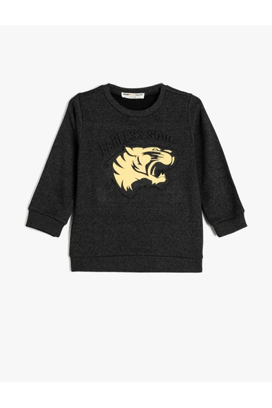 Koton Erkek Çocuk Sweatshirt Uzun Kollu Kaplan Baskılı ürün görseli 1