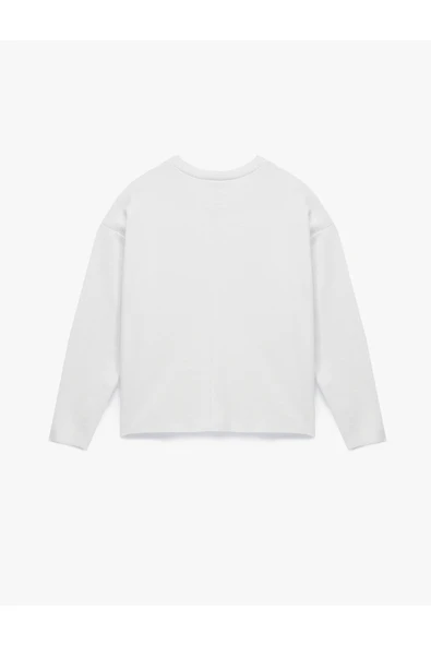 Koton Uzun Kollu Bisiklet Yaka Basic Sweatshirt - Resim 2