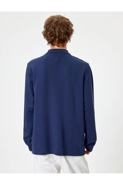 Koton Polo Yaka Sweatshirt Düğmeli Pamuklu - Resim 4
