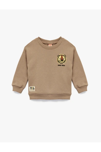 Koton Erkek Bebek Bisiklet Yaka Uzun Kollu Şardonlu Aslan Baskılı Sweatshirt ürün görseli 1