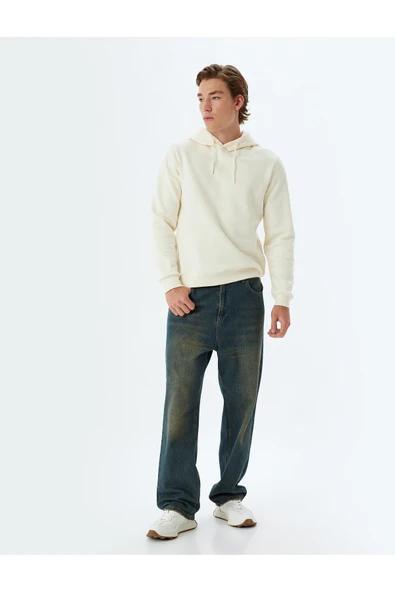 Koton Kapşonlu Sweatshirt Basic Pamuk Karışımlı - Resim 8