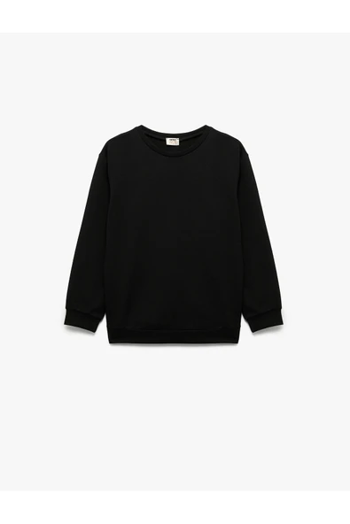 Koton Erkek Çocuk Uzun Kollu Bisiklet Yaka Basic Sweatshirt - Resim 4