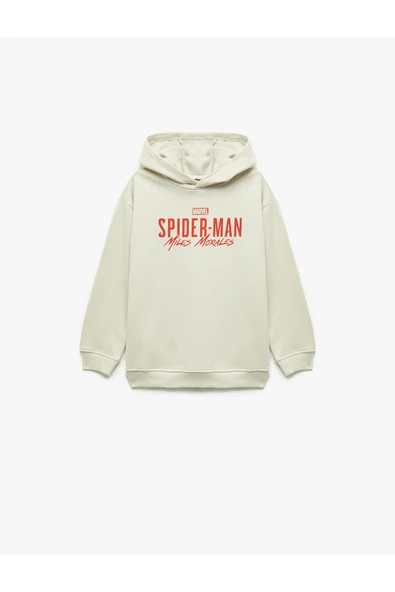 Koton Erkek Çocuk Lisanslı Örümcek Adam Baskılı Uzun Kollu Şardonlu Pamuklu Kapşonlu Sweatshirt ürün görseli 1