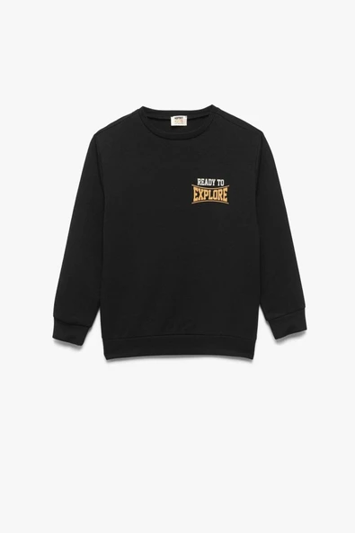 Koton Erkek Çocuk Baskılı Uzun Kollu Bisiklet Yaka Sweatshirt ürün görseli 1