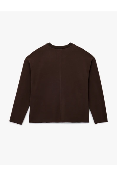 Koton Uzun Kollu Bisiklet Yaka Basic Sweatshirt - Resim 4