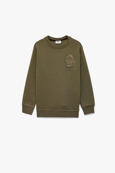 Koton Erkek Çocuk Şardonlu Uzun Kollu Bisiklet Yaka Baskılı Sweatshirt ürün görseli 1