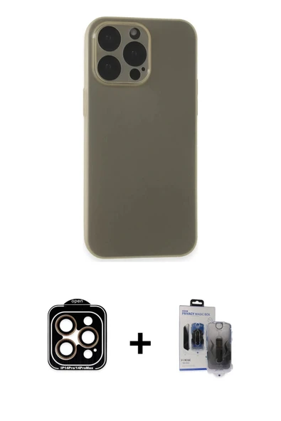 MARSİLYAN™- iPhone 15 Pro Max Kılıf Atlas Minimal Prime - Siyah Vanessa Magic Hayalet Cam + PVD Metal Kamera Lens - TU ürün görseli 1