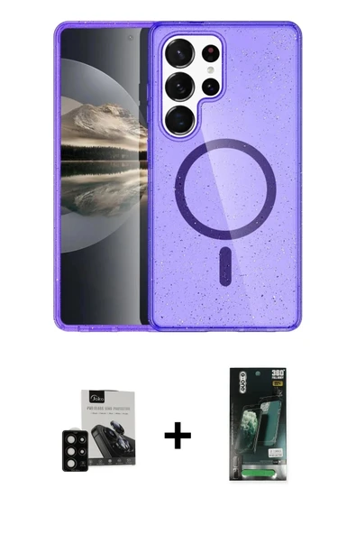 MARSİLYAN™- Galaxy S23 Ultra Kılıf Nova Asil Prime - Şeffaf 360 Full Body Arka Koruyucu + PVD Metal Kamera Lens - SH ürün görseli 1