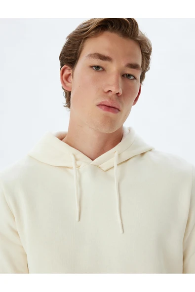 Koton Kapşonlu Sweatshirt Basic Pamuk Karışımlı - Resim 7