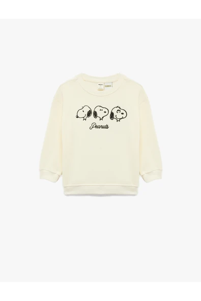 Koton Erkek Bebek Lisanslı Snoopy Baskılı Uzun Kollu Pamuklu Sweatshirt ürün görseli 1