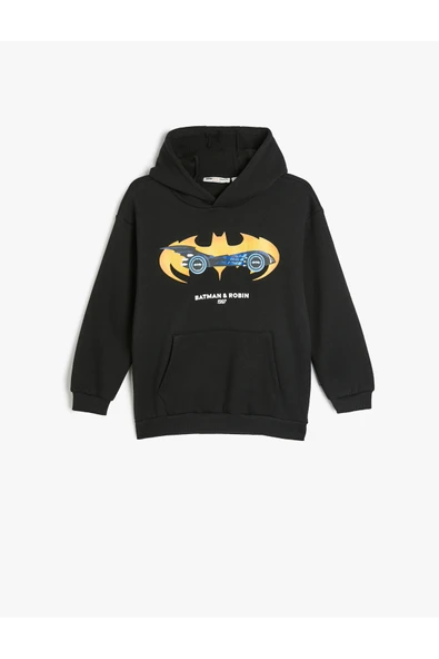 Koton Erkek Çocuk Batman Kapşonlu Sweatshirt Lisanslı Uzun Kollu ürün görseli 1