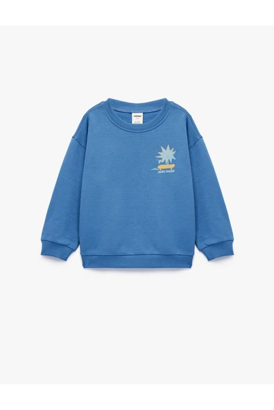 Koton Erkek Bebek Baskılı Uzun Kollu Bisiklet Yaka Pamuklu Şardonlu Sweatshirt ürün görseli 1