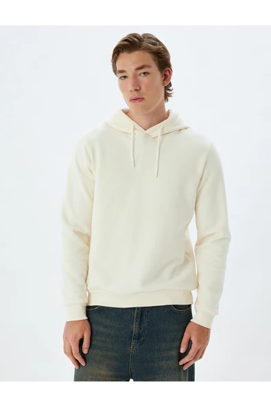 Koton Kapşonlu Sweatshirt Basic Pamuk Karışımlı - Resim 9