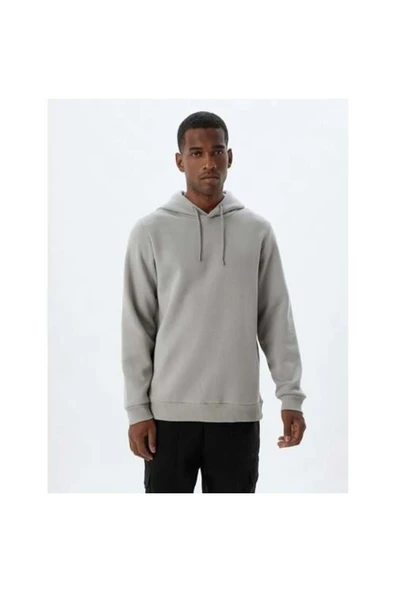 Koton Şardonlu Pamuklu Basic Kapşonlu Sweatshirt - Resim 8