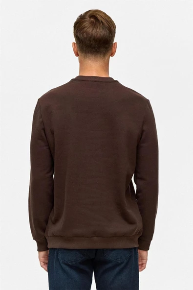 Hipatu Süvari Regular Düz Bisiklet Yaka Sweatshirt - Resim 6