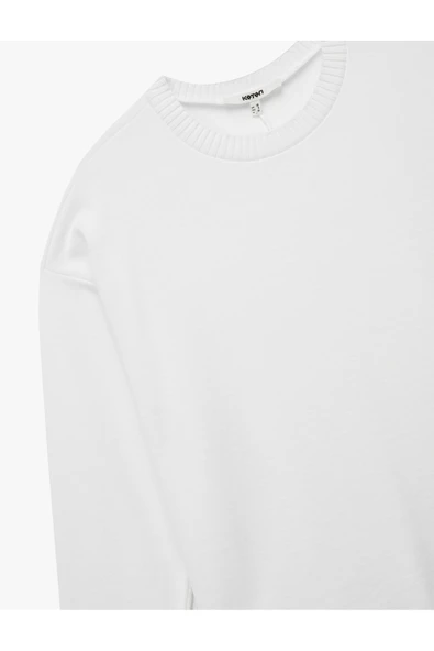 Koton Uzun Kollu Bisiklet Yaka Basic Sweatshirt - Resim 6
