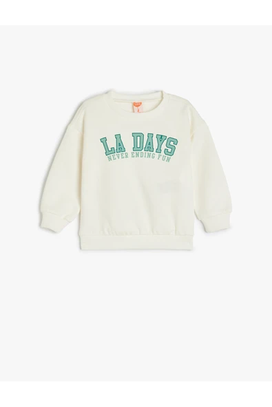 Koton Erkek Bebek Baskılı Uzun Kollu Bisiklet Yaka Pamuklu Sweatshirt ürün görseli 1