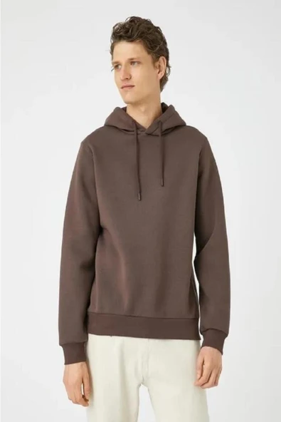 Koton Erkek Basic Kapşonlu Sweat Uzun Kollu ürün görseli 1