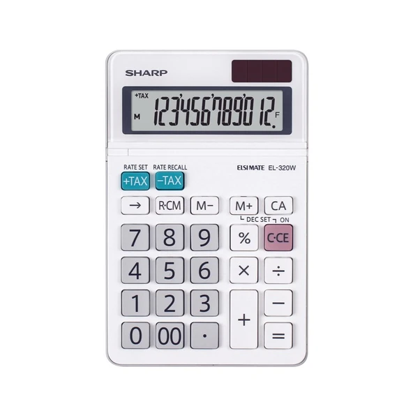 Sharp EL-320W  Beyaz 12 Hane Masa Üstü Hesap Makinesi ürün görseli 1