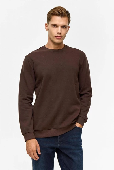 Hipatu Süvari Regular Düz Bisiklet Yaka Sweatshirt - Resim 11