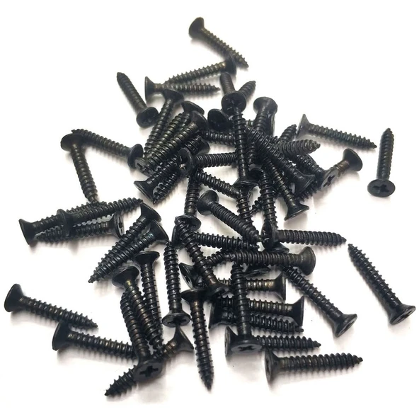 Siyah 1000 Adet Klips Vidası 2,2x13 mm YHB - Konik Başlı Kutu, Sandık, Ayak, Askı,  Mini Vida ürün görseli 1