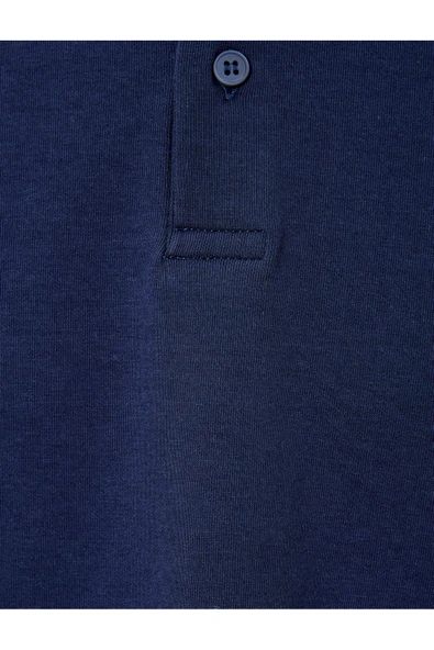 Koton Polo Yaka Sweatshirt Düğmeli Pamuklu - Resim 6