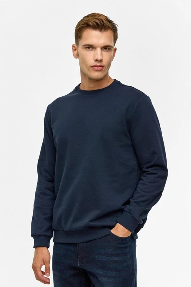 Hipatu Süvari Regular Düz Bisiklet Yaka Sweatshirt ürün görseli 1