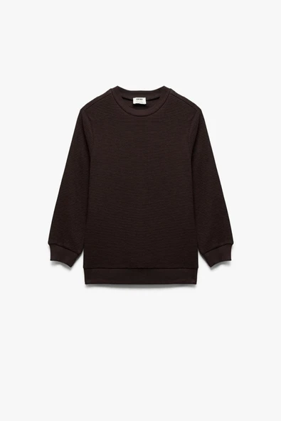 Koton Erkek Çocuk Pamuklu Uzun Kollu Bisiklet Yaka Basic Sweatshirt ürün görseli 1