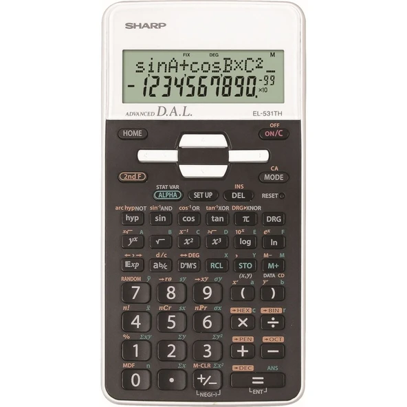 Sharp EL-531THWH Beyaz Renkli 273 Fonksiyonlu Bilimsel Hesap Makinesi Gelişmiş D.A.L. Ekran ürün görseli 1