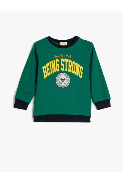 Koton Erkek Çocuk Baskılı Uzun Kollu Bisiklet Yaka Sweatshirt ürün görseli 1