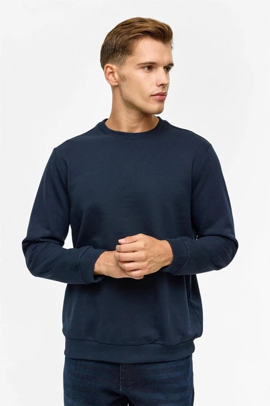 Hipatu Süvari Regular Düz Bisiklet Yaka Sweatshirt - Resim 12