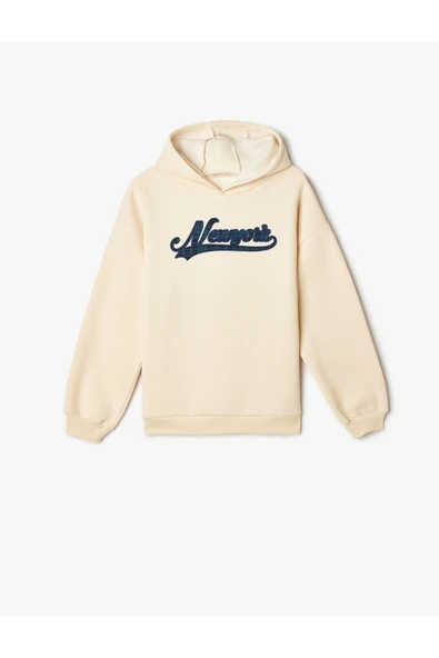 Koton Kız Çocuk Kapşonlu Sweatshirt Şehir Temalı Baskı Detaylı Uzun Kollu Şardonlu ürün görseli 1