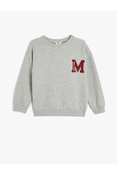 Koton Erkek Çocuk Bisiklet Yaka Slogan Baskılı Uzun Kollu Sweatshirt ürün görseli 1