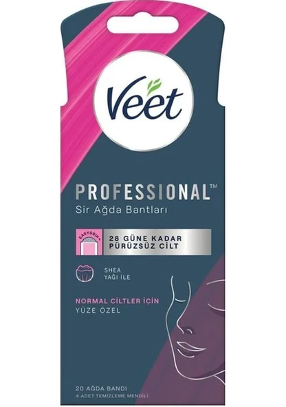 Veet Professional Normal Ciltler için Yüze Özel 20'li Sir Ağda Bandı ürün görseli 1