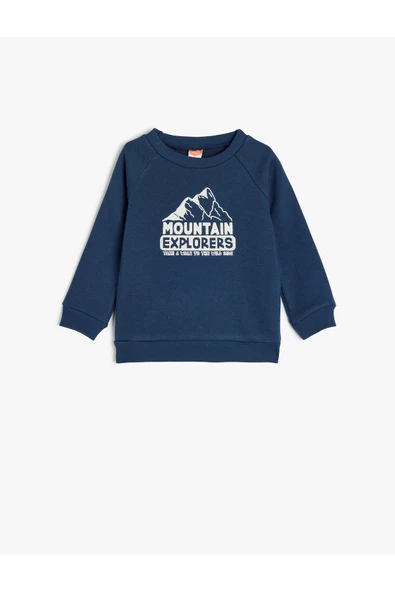 Koton Erkek Bebek Baskılı Uzun Kollu Bisiklet Yaka Pamuklu Sweatshirt ürün görseli 1